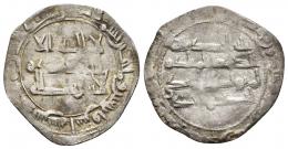 EMIRATO. MUHAMMAD I (852-886).Dírham. Al-Andalus. 242 H. AR 2,24 g. 26 mm. V-243. Rayitas. MBC-.