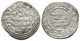 CALIFATO. AL QASIM AL-MAMUN (1017-1023). Dírham. Al-Andalus. 410 H. AR 3,15 g. 18 mm. V-742; PV-69b. MBC-. Escasa.