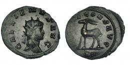 130  -  GALIENO. Antoniniano. Roma (267-268). R/ Cabra a izq.; (DIANA)E CONS AVG, exergo XII. RIC-181. MBC+.