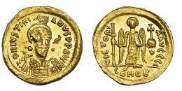 156  -  JUSTINIANO I. Sólido. Constantinopolis. Oficina I. SBB-137. Acuñación floja. R.B.O. EBC.