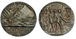 446  -  ALEMANIA.  Medalla conmemorativa del hundimiento del Lusitania. 1915. AE 55,5 mm. EBC.