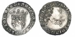 459  -  FRANCIA. Antoine de Lorraine (1508-1544). Doble Gros. 3,39 g. De Saulcy XIV, 12. Vanos de acuñación. MBC+. Muy escasa.