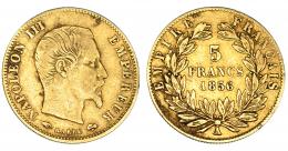 462  -  FRANCIA. 5 francos. 1856. A. KM-787.1. MBC-.