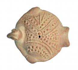 538  -  PRÓXIMO ORIENTE. Imperio Asirio Antiguo. II-I Milenio a.C. Cerámica. Sonajero zoomorfo. Longitud 9,6 cm. . 