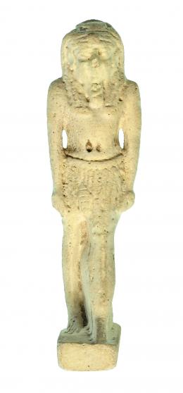 557  -  EGIPTO. III Período Intermedio. 1070-332 a.C. Fayenza. Figura con representación del dios Nefertum. Altrua 7,4 cm.