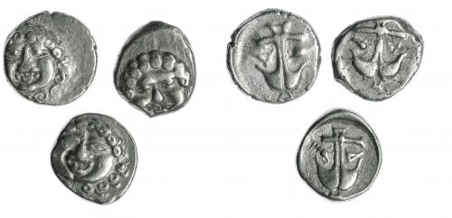116   -  TRACIA. APOLONIA PÓNTICA. Lote 3 dracmas (c. 400 a.C.). MBC/MBC-.
