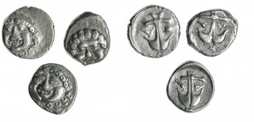116 - TRACIA. APOLONIA PÓNTICA. Lote 3 dracmas (c. 400 a.C.). MBC/MBC-.