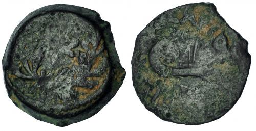 138 - JUDEA. PONCIO PILATOS (procurador bajo Tiberio: 30-31 d.C.). Prutah. A/ Lituus. R/ LIZ (17) rodeado de láurea. SGI-5623. BC.