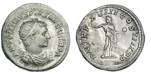 272   -  CARACALLA. Antoniniano. Roma (215). R/ Sol; TR P XVIII. RIC 264.c. MBC-. 