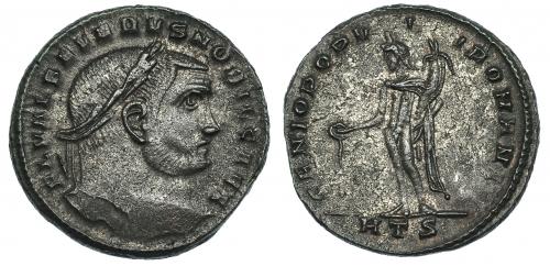 342   -  SEVERO II. Follis. Heraclea (305-306). R/ Genio Populi Romani, oficina S. RIC-26a. R.P.O. EBC-.