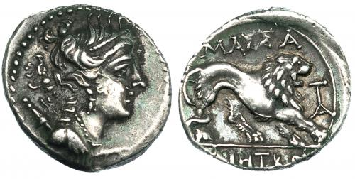 GALIA. MASSALIA. Dracma (c. 200 a.C.). A/ Busto de Ártemis 