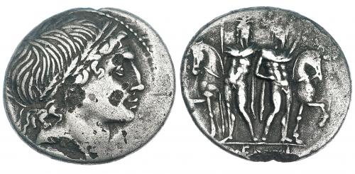 117   -  MEMMNIA. Denario. Roma (109-108 a.C.). CRAW-304.1. FFC-906. Hojas en anv. MBC.