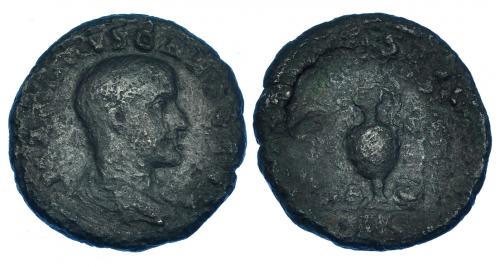 198 - MÁXIMO. Sestercio. Roma (236-238). R/ Instrumentos pontificales. RIC-12. RC.
