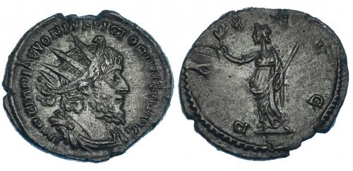 208 - VICTORINO. Antoniniano. Colonia (269-271). R/ PAX AVG. RIC-116. Fina grieta. MBC+/EBC-. Escasa.