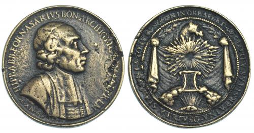 424 - ESTADOS ITALIANOS. Medalla. Hipólito Fornaresi. 1692. Grabador: TRAVANUS. AE 53 mm. Fundición posterior repasada con buril. MBC.