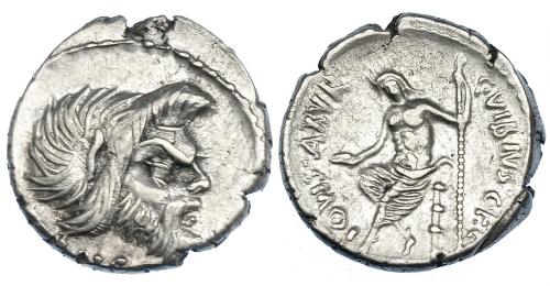 286 - VIBIA. Denario. Roma (48 a.C.). R/ Ley. curva. CRAW-449.1a. FFC-1220. Cospel abierto. MBC+.