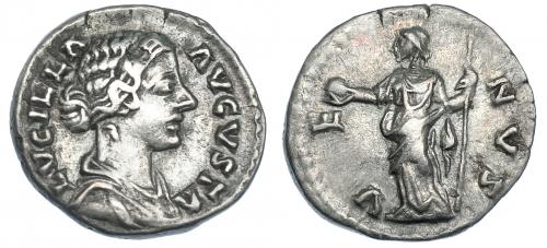 379   -  LUCILA. Denario. Roma (161-180). R/ Venus a izq. con manzana y cetro; VENVS. RIC-785. MBC.