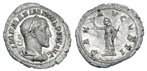 408   -  MAXIMINO I. Denario. Roma (235-236). R/ Pax; PAX AVGVSTI. RIC-12. MBC+.