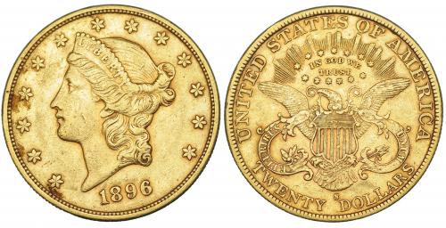 713 - ESTADOS UNIDOS DE AMÉRICA. 20 dólares. 1896-S. KM-74.3.MBC/MBC+.