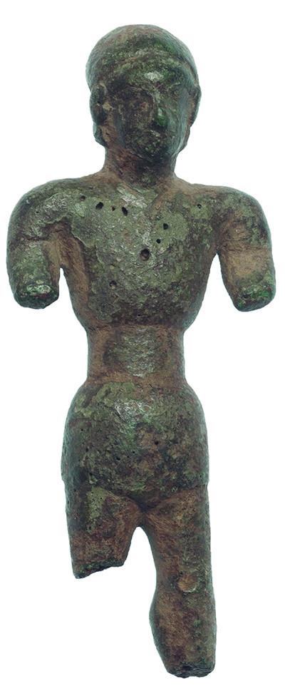 2022 - HISPANIA ANTIGUA. CULTURA IBÉRICA. Exvoto masculino (VI-III a.C.). Bronce. Altura 7,9 cm. Parte de piernas y brazos fragmentados.