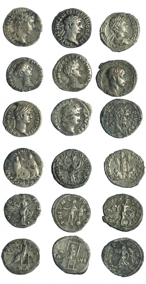 126   -  Lote de 9 denarios de Augusto a Alejandro Severo. BC/BC+.