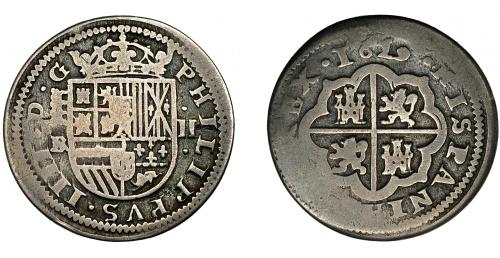 475   -  FELIPE IV. 2 reales. 1659 sobre 29. Segovia. BR nexados. AC-967. BC+/BC.