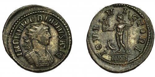 209 - NUMERIANO. Antoniniano. Roma (283-284). R/ Júpiter a izq., IOVI VICTORI, en exergo KAB. Ve 3,47 g. 22,6 mm. RIC-410. MBC-/MBC+. Escasa.