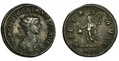 210   -  NUMERIANO. Antoniniano. Roma (283-284). R/ Mercurio a izq.; PIETAS AVGG, en exergo KAD (delta). VE 4,06 g. 20,9 mm. RIC-416. MBC. Escasa.