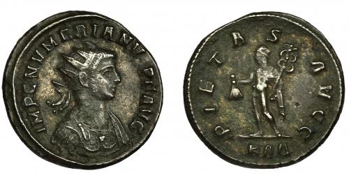 210 - NUMERIANO. Antoniniano. Roma (283-284). R/ Mercurio a izq.; PIETAS AVGG, en exergo KAD (delta). VE 4,06 g. 20,9 mm. RIC-416. MBC. Escasa.