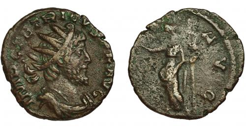 217   -  TÉTRICO I. Antoniniano. Colonia? (272-273). R/ Pax a izq. con rama y cetro; PAX AVG. VE 1,93 g. 16,7 mm. RIC-100. MBC/BC-.