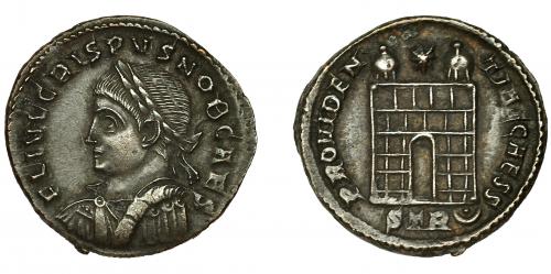 264 - CRISPO. Follis. Treveris (317-326). R/ PROVIDENTIAE AVGG, exergo STR. AE 2,88 g. 19 mm. RIC-462. EBC.