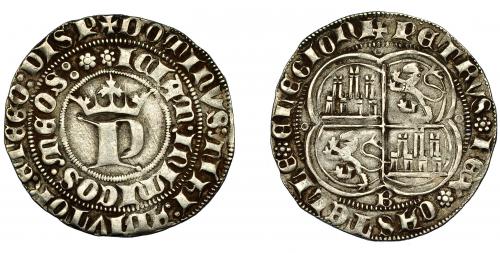 272 - PEDRO I. Real. Burgos. Leyendas separadas por florones. III-378. BMM-527. MBC.
