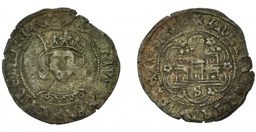 278 - ENRIQUE IV. Cuartillo. Sevilla. III-755. BMM-1023. Pequeña grieta. MBC-.