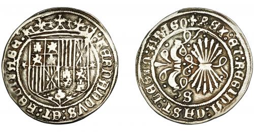 291 - REYES CATÓLICOS. Real. Sevilla. Marca estrella a los lados del escudo. AC-422. MBC.