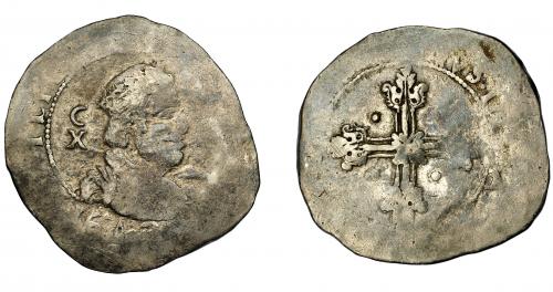 310 - FELIPE IV. 10 reales. Cagliari. 1643? Dav-4147. Olivares-262. Acuñación muy defectuosa. BC.
