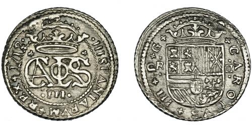 312   -  CARLOS III, PRETENDIENTE. 2 reales. 1712. Barcelona. VI-26. MBC+/EBC-.