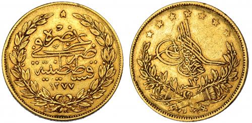 400 - EGIPTO. Abd al Aziz ibn Mahmud. Piastra. 1277 h. Sin ceca. Pequeñas marcas. MBC.