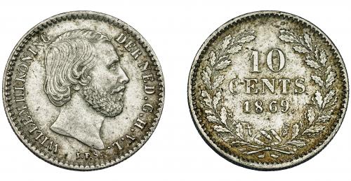 405   -  HOLANDA. 10 cent. 1869. KM-80. EBC-. 