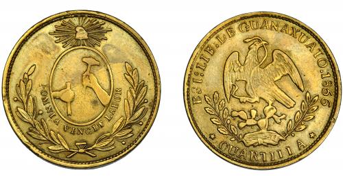 406 - MÉXICO. Cuartilla (1/4 de real). 1856. Guanajuato. KM-352. MBC.