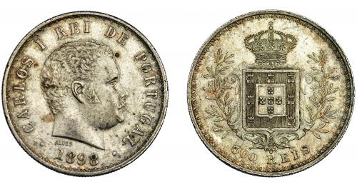 409   -  PORTUGAL. 500 reis. 1898. KM-535. EBC-.