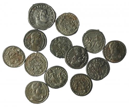 75 - Lote de 13 follis. La mayoría con P.O. MBC-/EBC-.