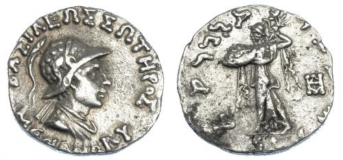 2129   -  GRECIA ANTIGUA. BACTRIA. Menandro I. Dracma (165-130 a.c.). AR 2,43 g. 15,3 mm. SBG-7597. MBC.