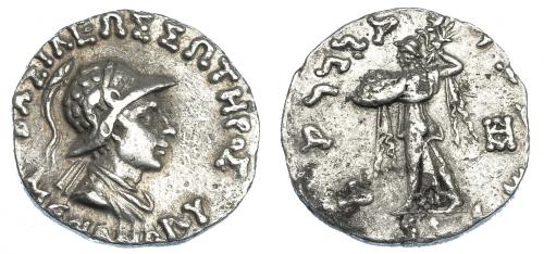 2129 - GRECIA ANTIGUA. BACTRIA. Menandro I. Dracma (165-130 a.c.). AR 2,43 g. 15,3 mm. SBG-7597. MBC.