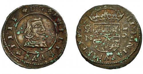2509 - FELIPE IV. 16 maravedís. 1662. Granada. N. AC-462. Oxidaciones. MBC.