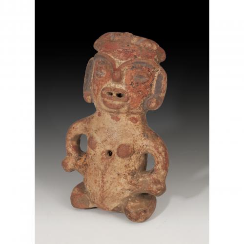2747 - PREHISPÁNICO. Figura antropomorfa (Pre-Maya-El Salvador 300-100 a.C.). Terracota. Altura 14,2 cm. Fragmentada