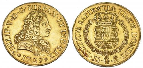 FELIPE V. 8 escudos. 1729. Madrid. JJ. Sin valor. VI-1697. M
