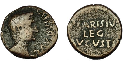 326   -  EMERITA. As de Publio Carisio. A/ Cabeza de Augusto a der. R/ (P) CARISIVS / LEG /AVGVSTI. AE 8,96 g. 24,1 mm. RIC-14. I-984. ACIP-4436b. BC/BC+.