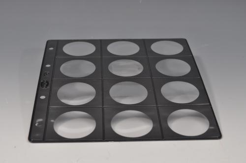 506   -  Funda tipo claraboya PARDO, capacidad para 12 monedas.