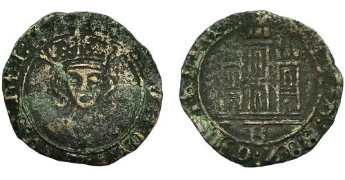318   -  ENRIQUE IV. 1/2 cuartillo. Burgos. VE 1,38 g. 21 mm. III-773. BMM-1039. BC+.