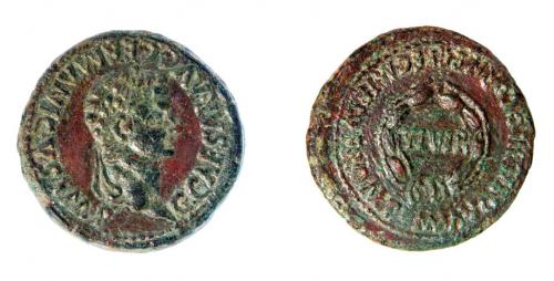 24 - COLECCIÓN CORES. BILBILIS. CALÍGULA. As. A/ Cabeza laureada a der.; G CAESAR AVG GERMANICVS IMP. R/ Corona cívica rodeando II VIR, alrededor MVN AVG BILBIL C CORN REFEC M HELV FRONT. AE 14,69 g. 32 mm. RPC-400. APRH-400g. ACIP-3026h. CC-4861, mismo ejemplar. Campos repasados mecánicamente. Pátina verde y roja. MBC+. Escasa.